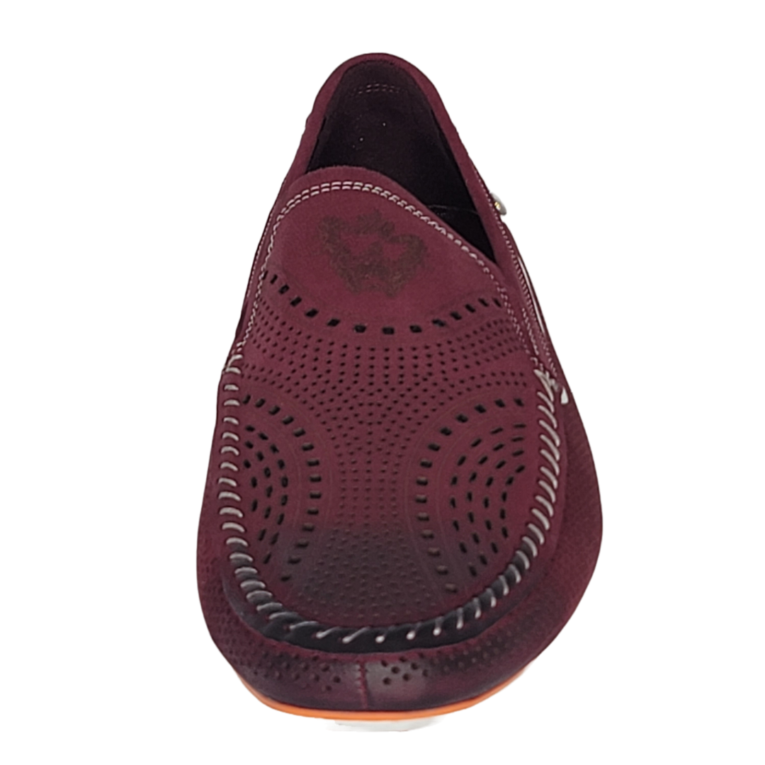 BOND DRIVING MOCCS | Nubuck Leather Driving Loafers – Small-Batch Edition (Wine & Black)