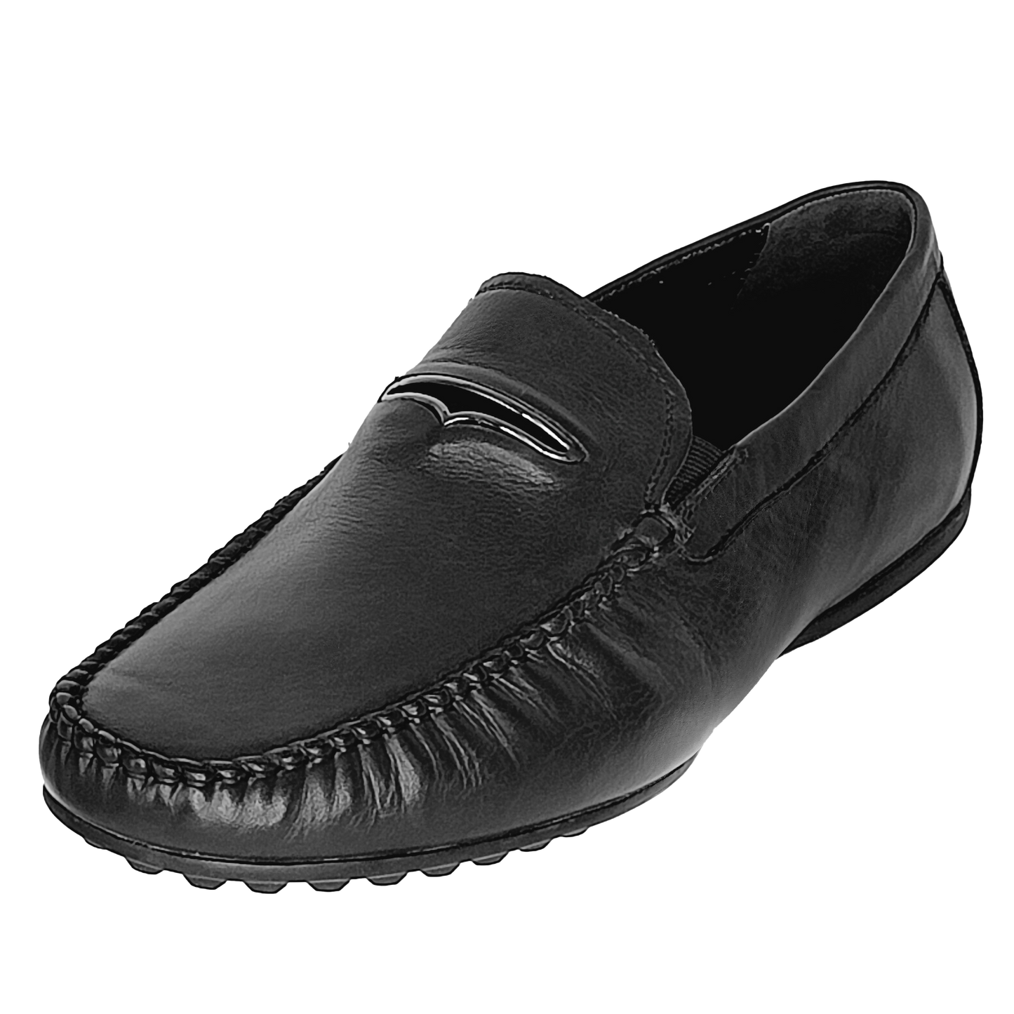 BOND MENSOLA Men's Leather Penny Loafer Driving Moccassin (Black)