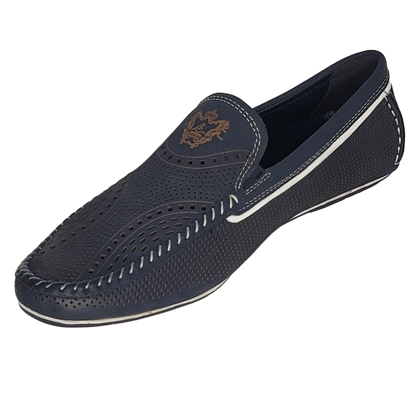 BOND DRIVING MOCC - Double Sueded Nubuck Leather Ombre-Tone Loafer (Dark Blue)