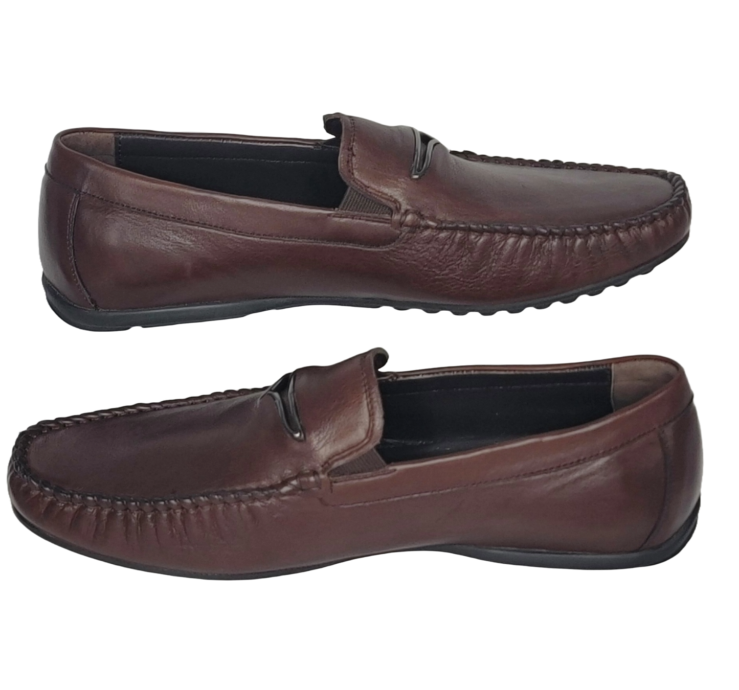 BOND MENSOLA Men's Leather Penny Loafer Driving Moccassin (Brown)