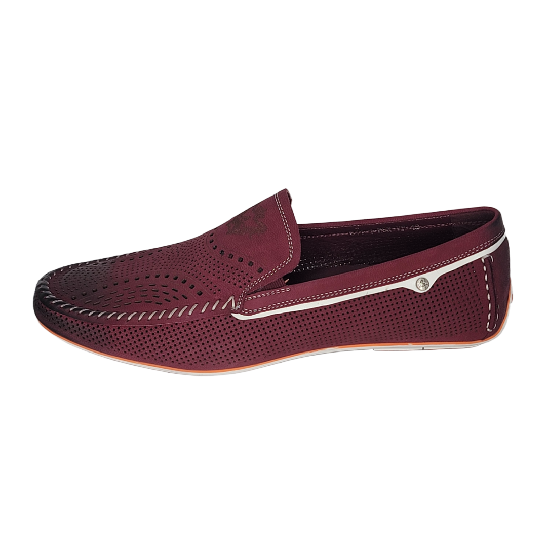 BOND DRIVING MOCCS | Nubuck Leather Driving Loafers – Small-Batch Edition (Wine & Black)