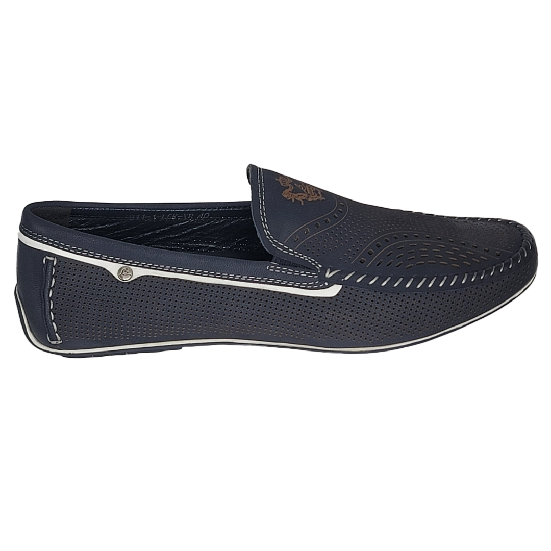 BOND DRIVING MOCC - Double Sueded Nubuck Leather Ombre-Tone Loafer (Dark Blue)