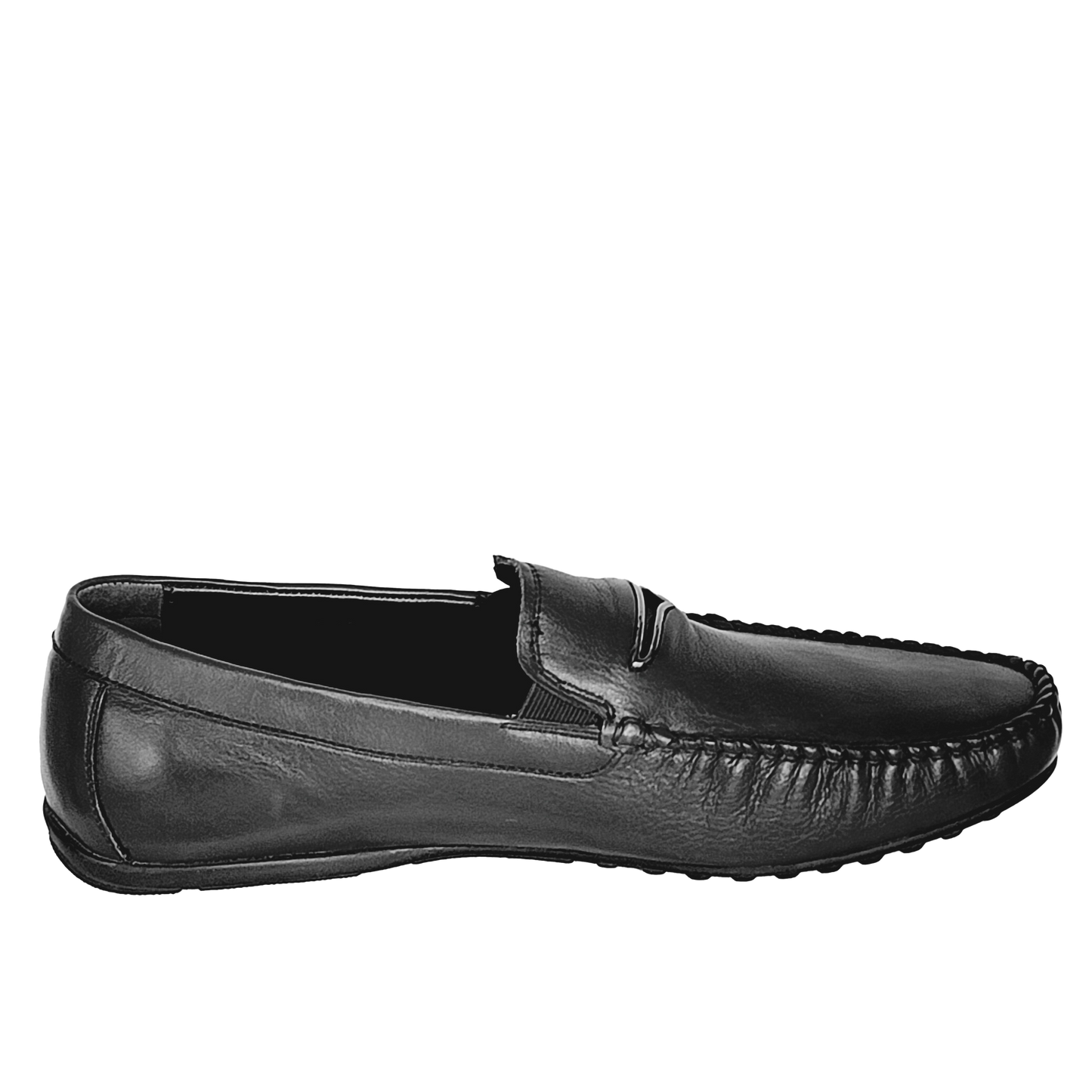 BOND MENSOLA Men's Leather Penny Loafer Driving Moccassin (Black)