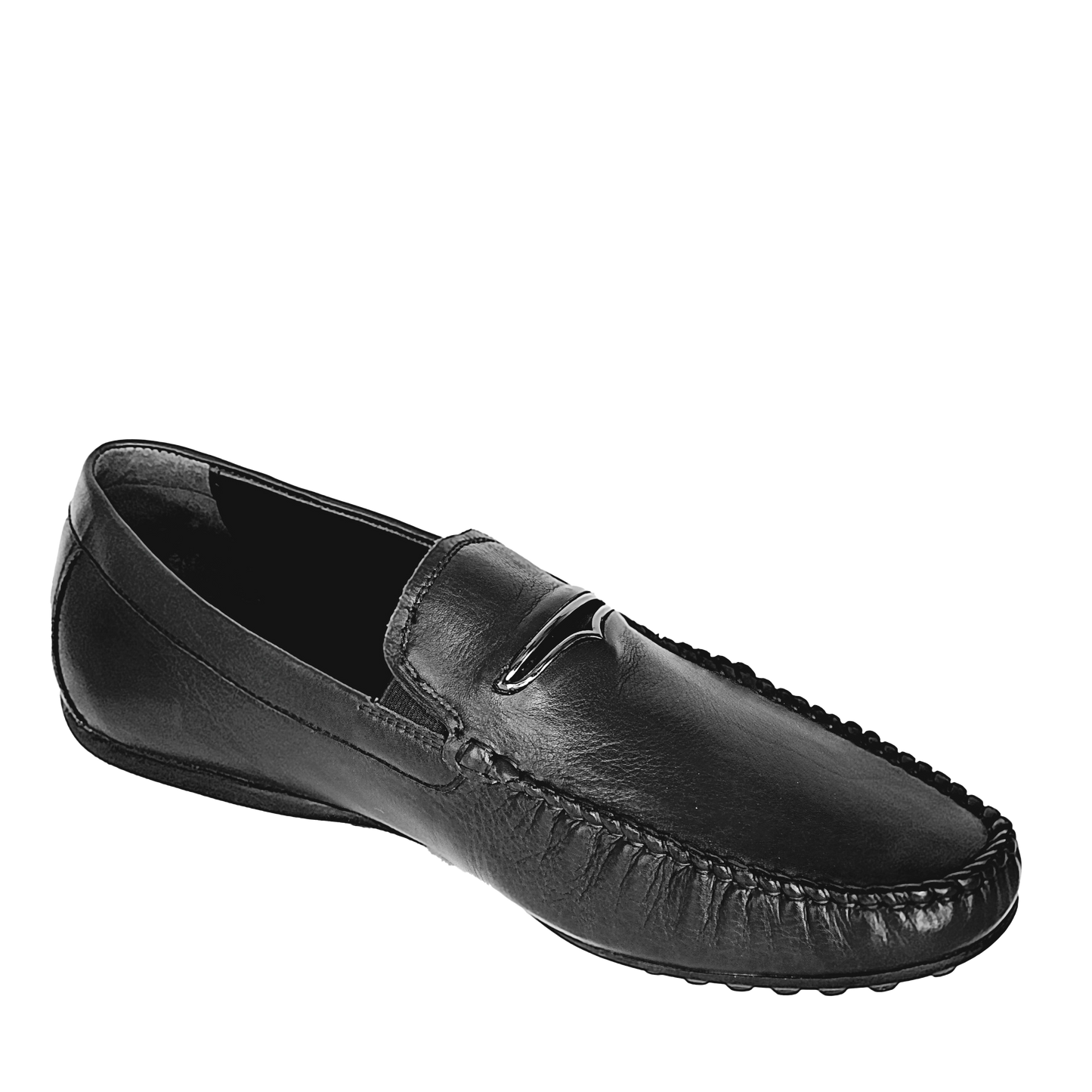 BOND MENSOLA Men's Leather Penny Loafer Driving Moccassin (Black)