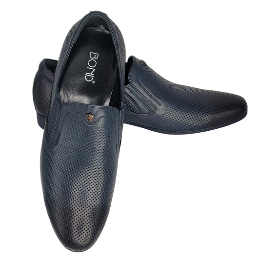 BOND DEEP BLUE | Luxury Nubuck Leather Slip-On – Limited Edition (Midnight Blue & Black)