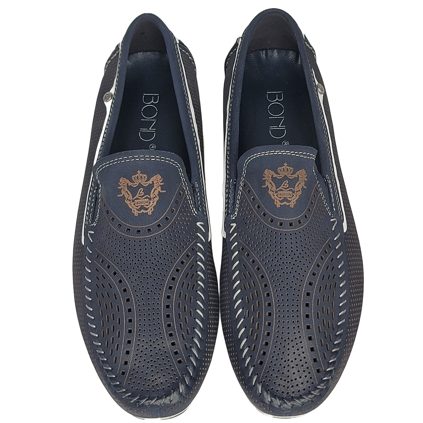 BOND DRIVING MOCC - Double Sueded Nubuck Leather Ombre-Tone Loafer (Dark Blue)