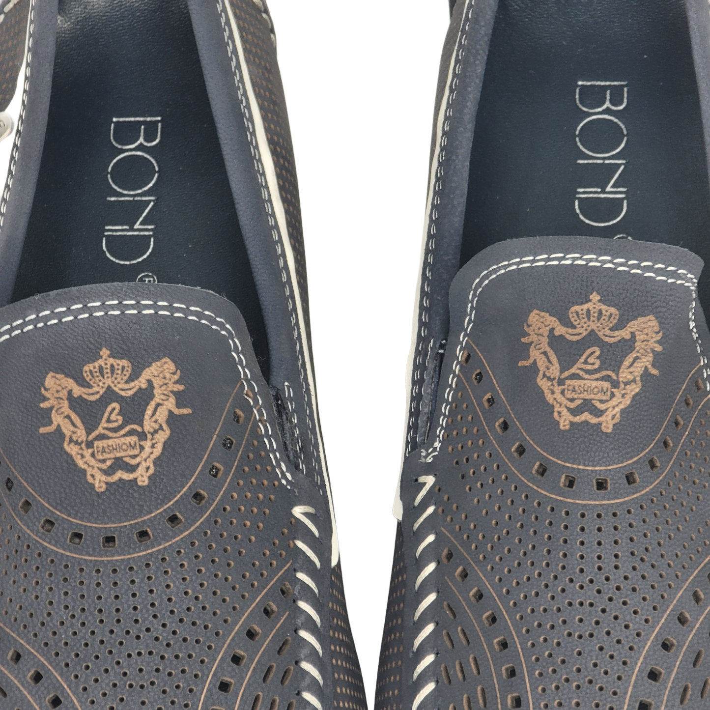 BOND DRIVING MOCC - Double Sueded Nubuck Leather Ombre-Tone Loafer (Dark Blue)