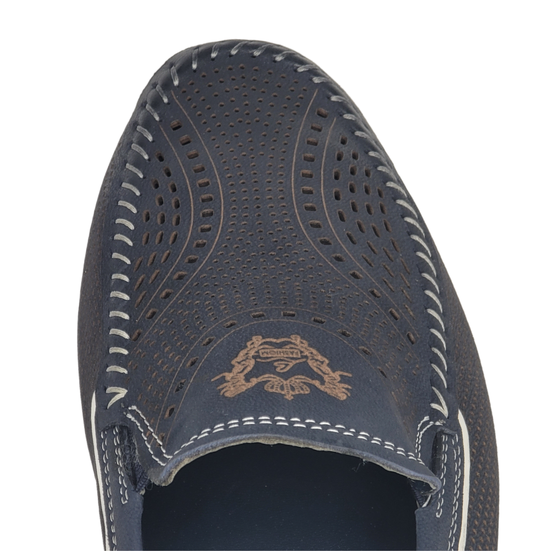 BOND DRIVING MOCC - Double Sueded Nubuck Leather Ombre-Tone Loafer (Dark Blue)